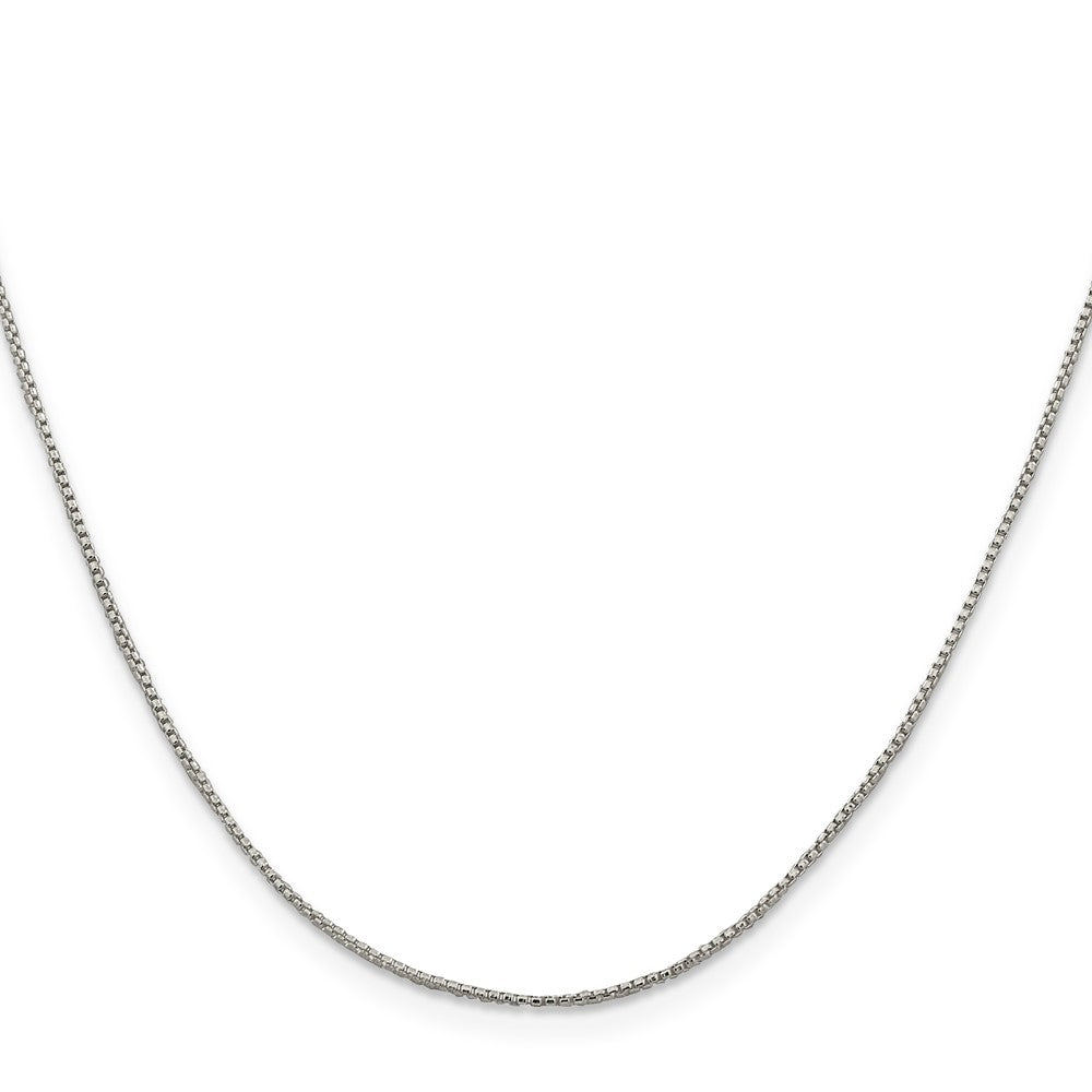 Sterling Silver 1mm Round Box Chain w/2in ext.
