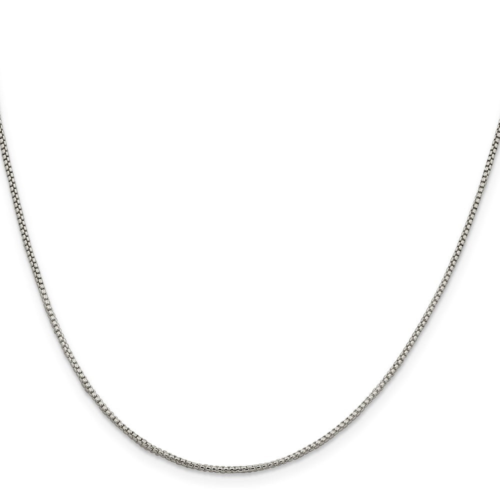 Sterling Silver 1.25mm Round Box Chain w/2in ext.