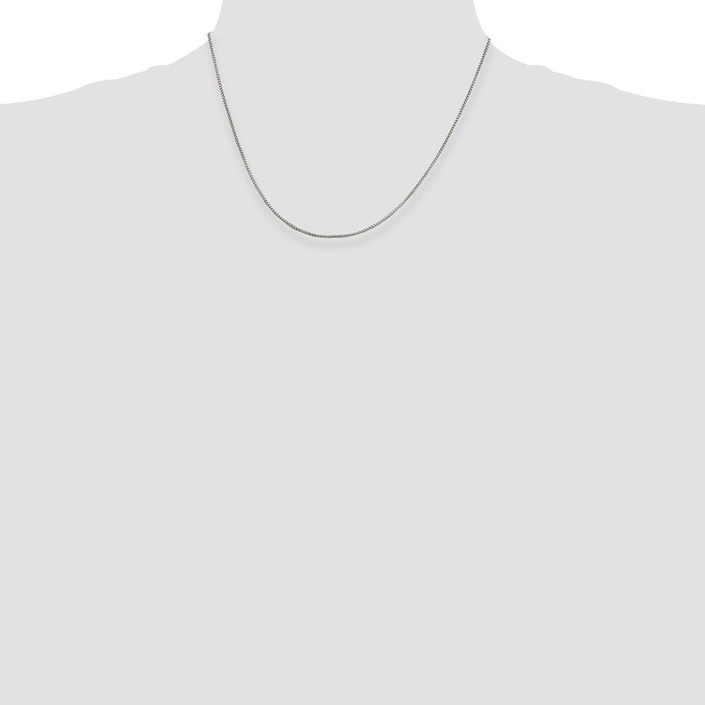 Sterling Silver 1.25mm Round Box Chain w/2in ext.