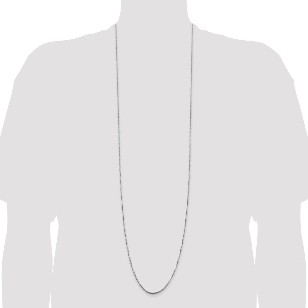 Sterling Silver Rhodium-plated 1.5mm Round Box Chain