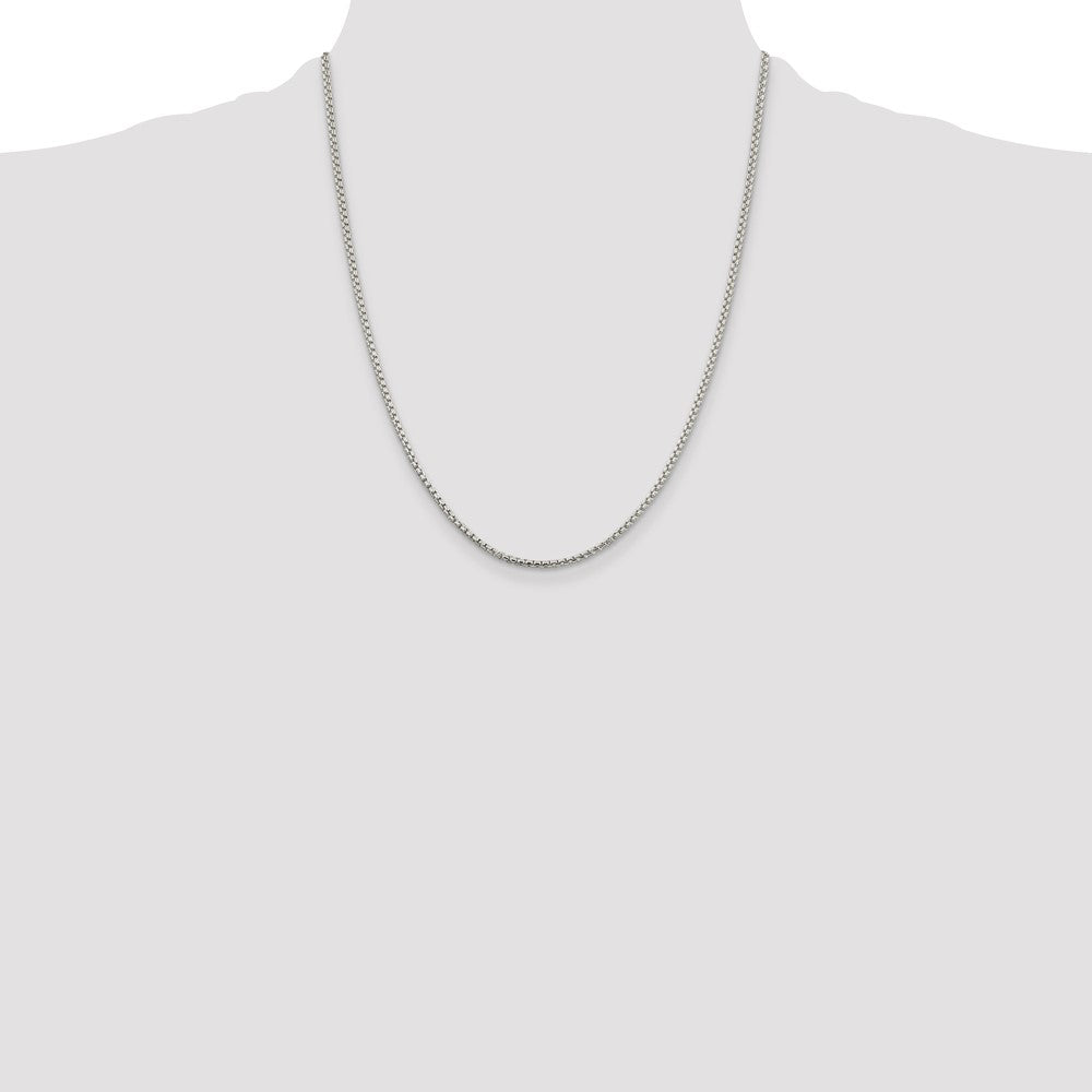 Sterling Silver 2mm Round Box Chain