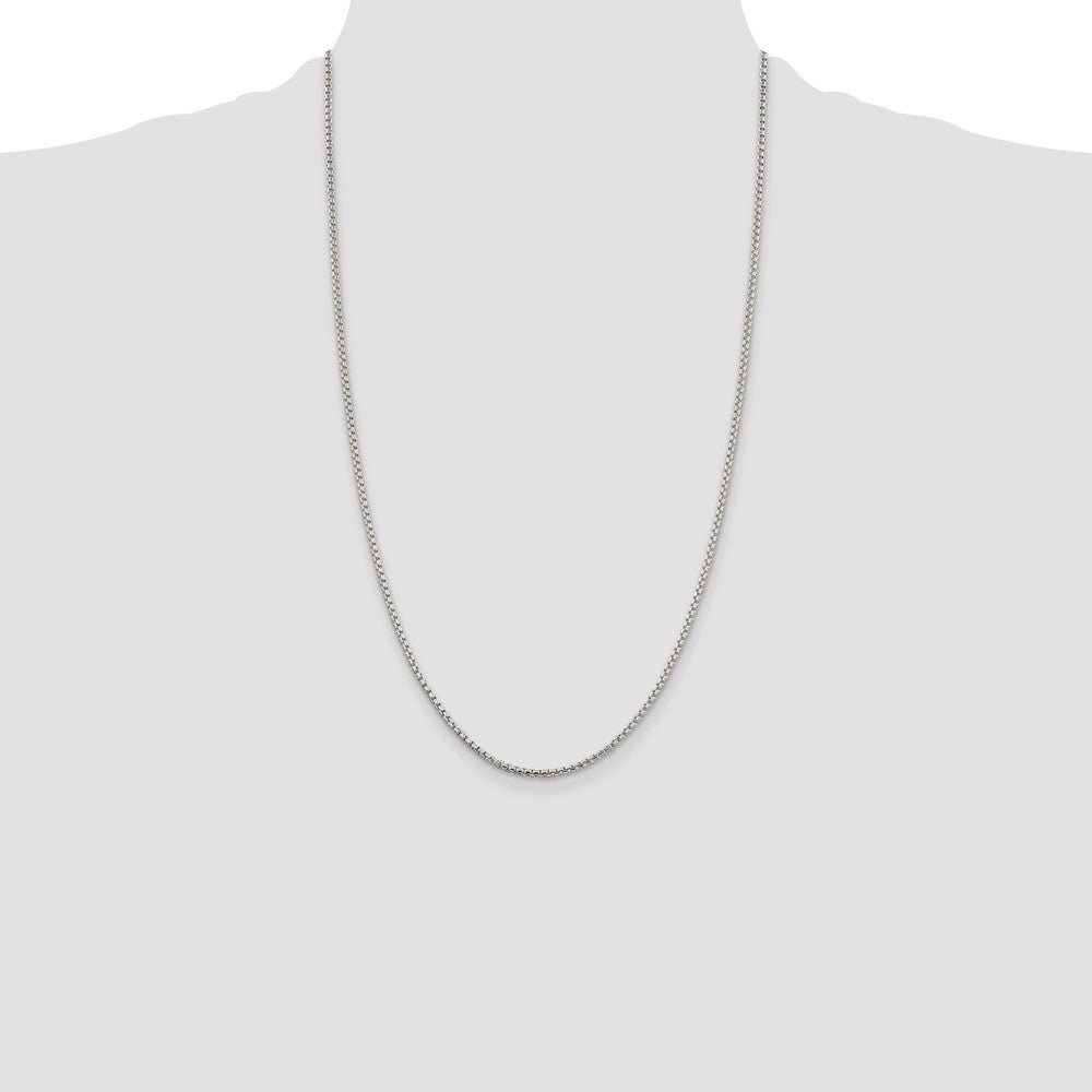 Sterling Silver 2mm Round Box Chain