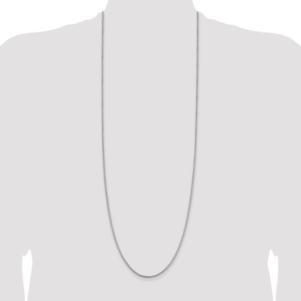 Sterling Silver 2mm Round Box Chain