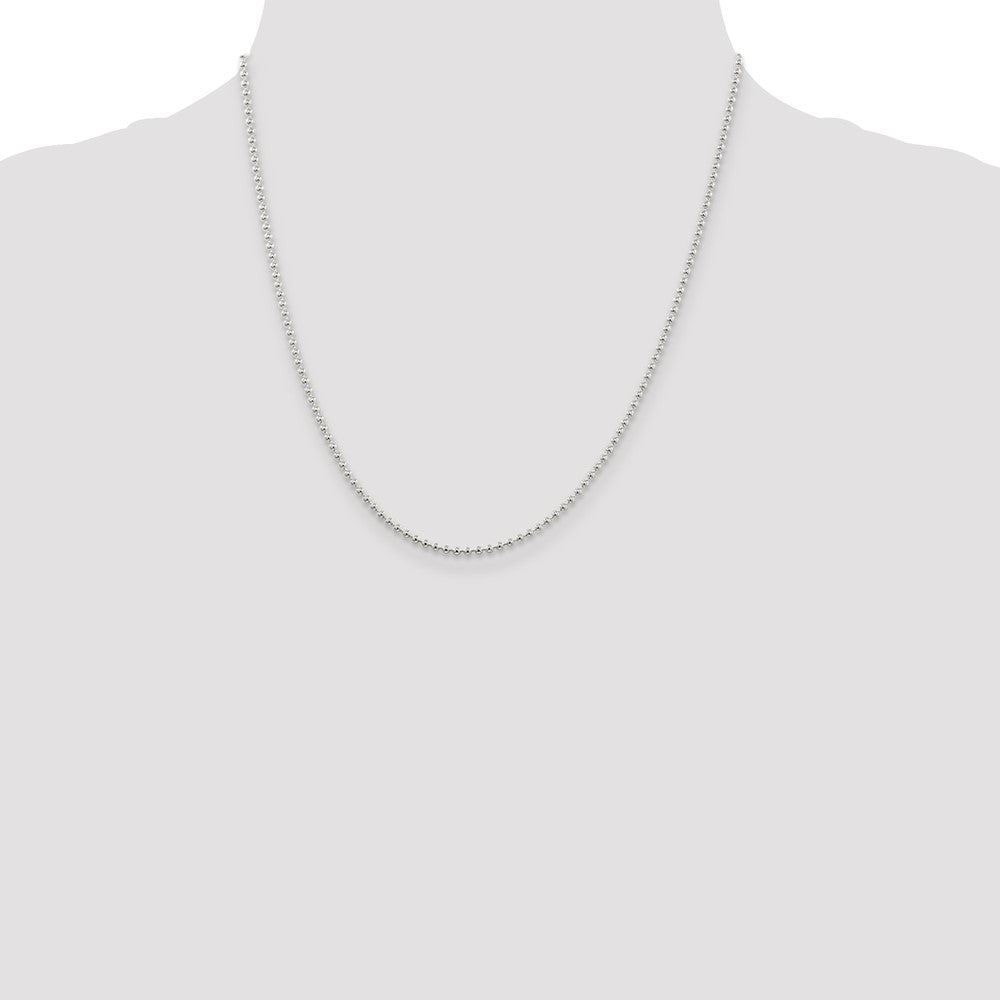 Sterling Silver 2mm Beaded Chain