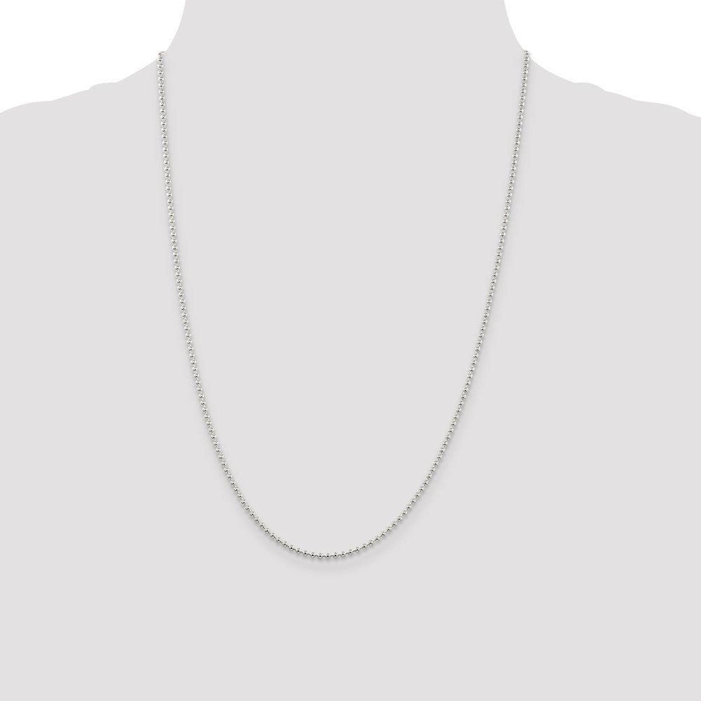 Sterling Silver 2mm Beaded Chain