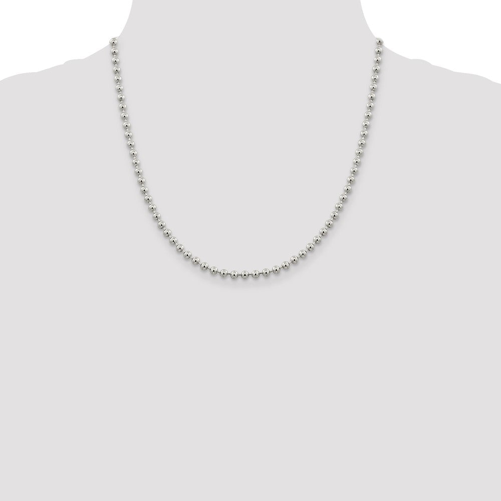 Sterling Silver 4mm Beaded Chain