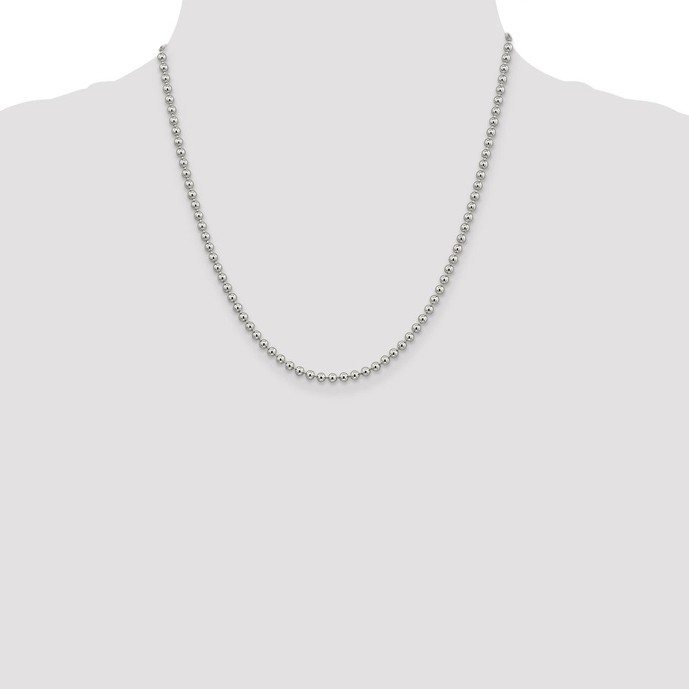 Sterling Silver 3mm Beaded Chain