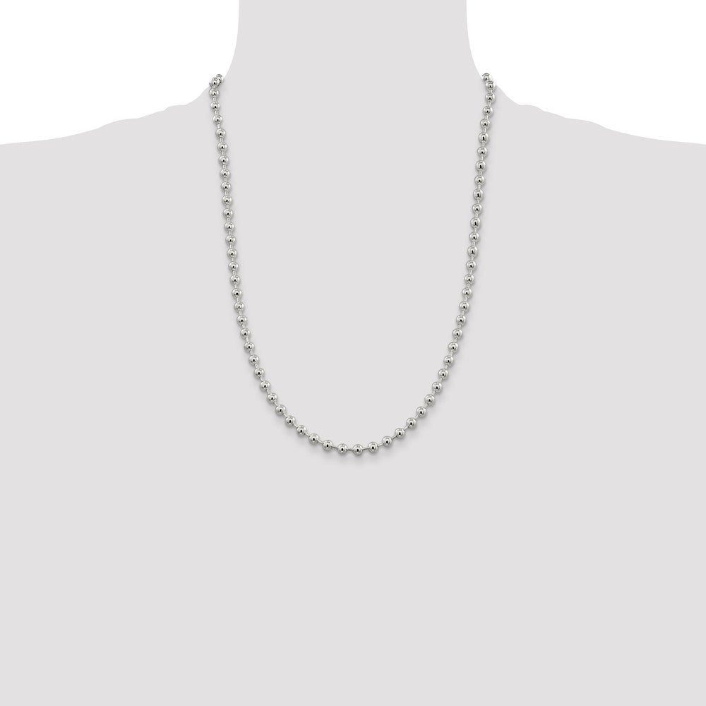 Sterling Silver 5mm Beaded Chain
