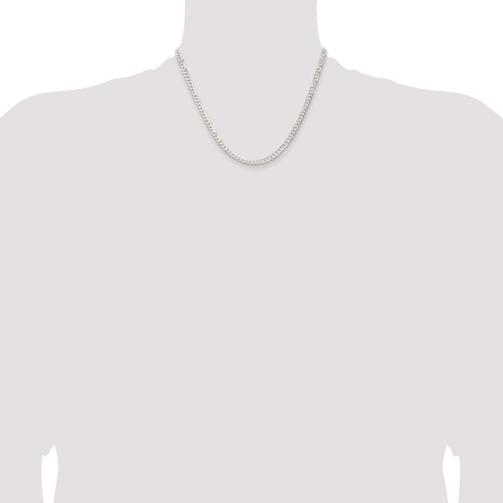 Sterling Silver 3.8mm Flat Curb Chain