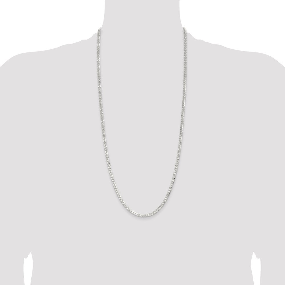 Sterling Silver 3.8mm Flat Curb Chain