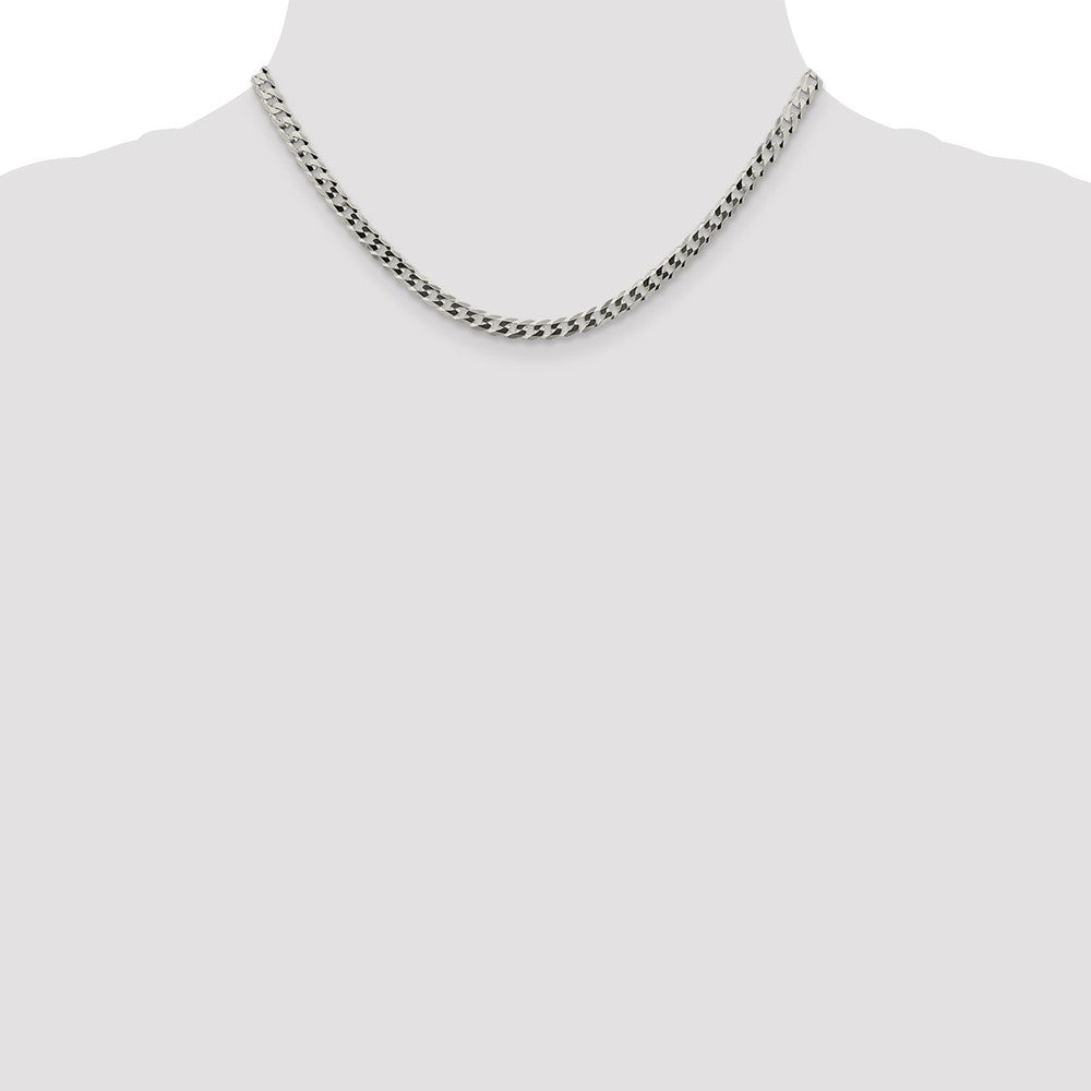 Sterling Silver 4.5mm Flat Curb Chain