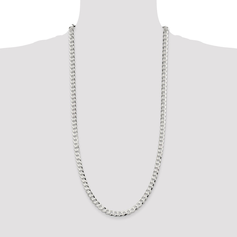 Sterling Silver 6.8mm Flat Curb Chain