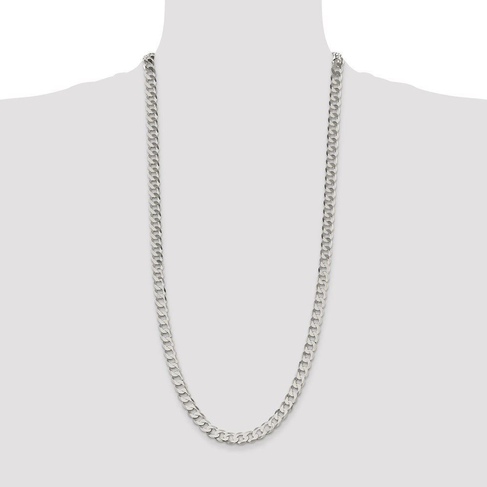 Sterling Silver 8mm Flat Curb Chain