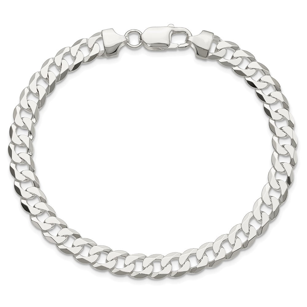 Sterling Silver 8mm Flat Curb Chain
