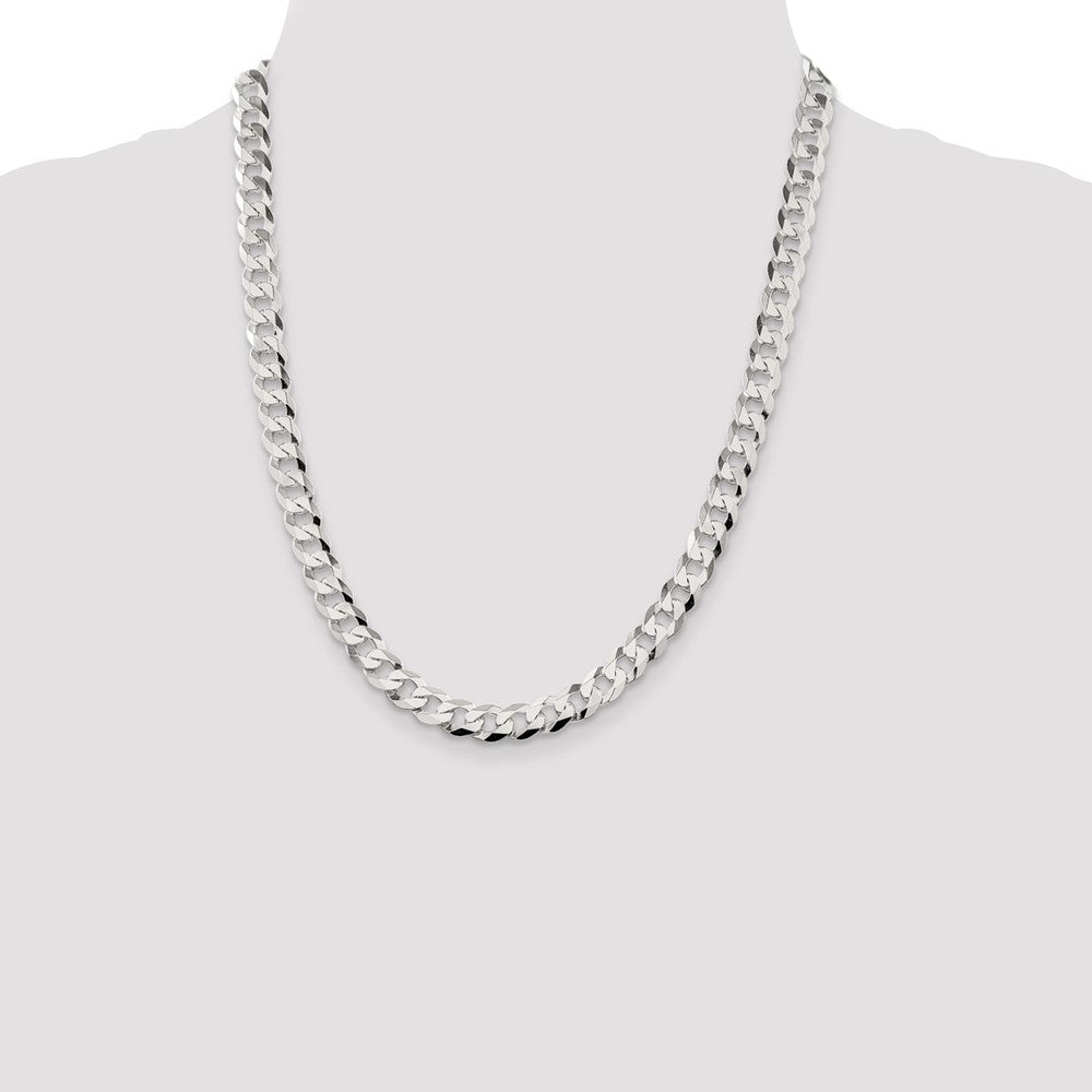 Sterling Silver 8.5mm Flat Curb Chain