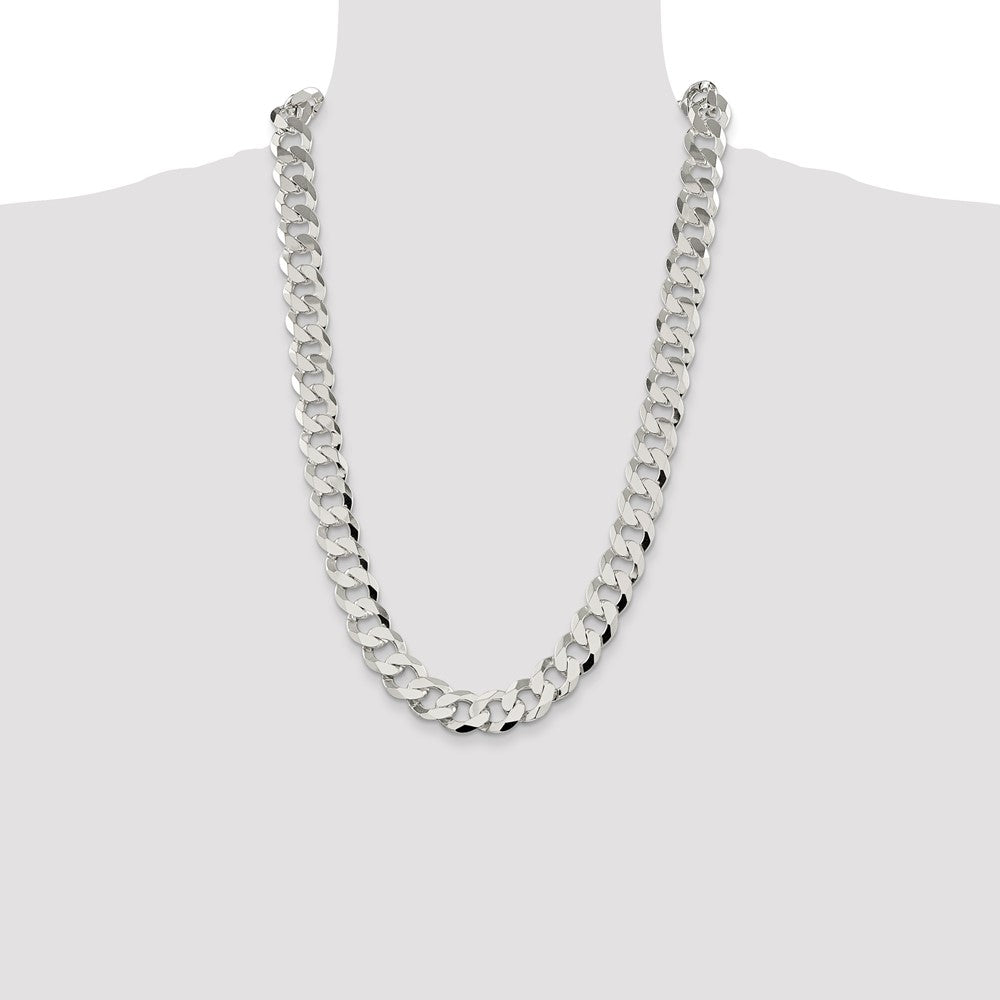 Sterling Silver 14mm Flat Curb Chain