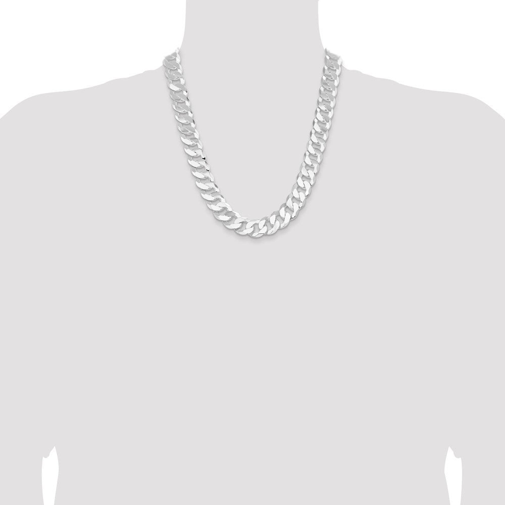 Sterling Silver 16mm Flat Curb Chain