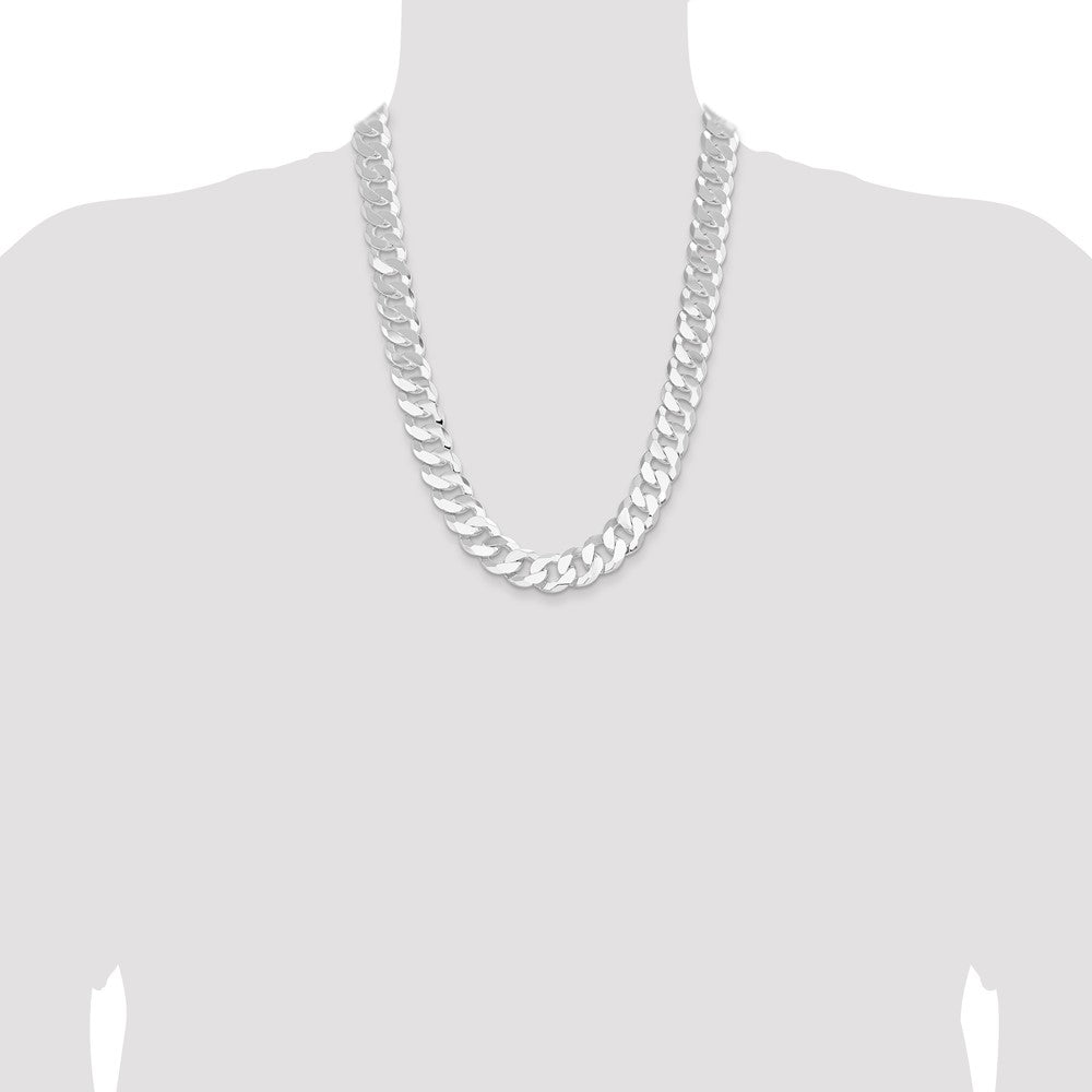 Sterling Silver 16mm Flat Curb Chain