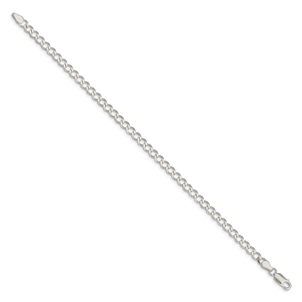 Sterling Silver 4.5mm Semi-solid Flat Curb Chain