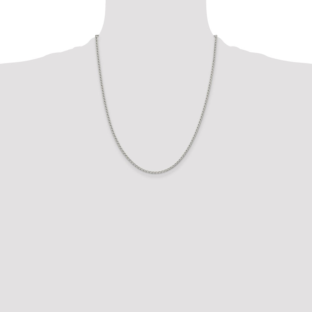 Sterling Silver 2mm Open Elongated Link Chain