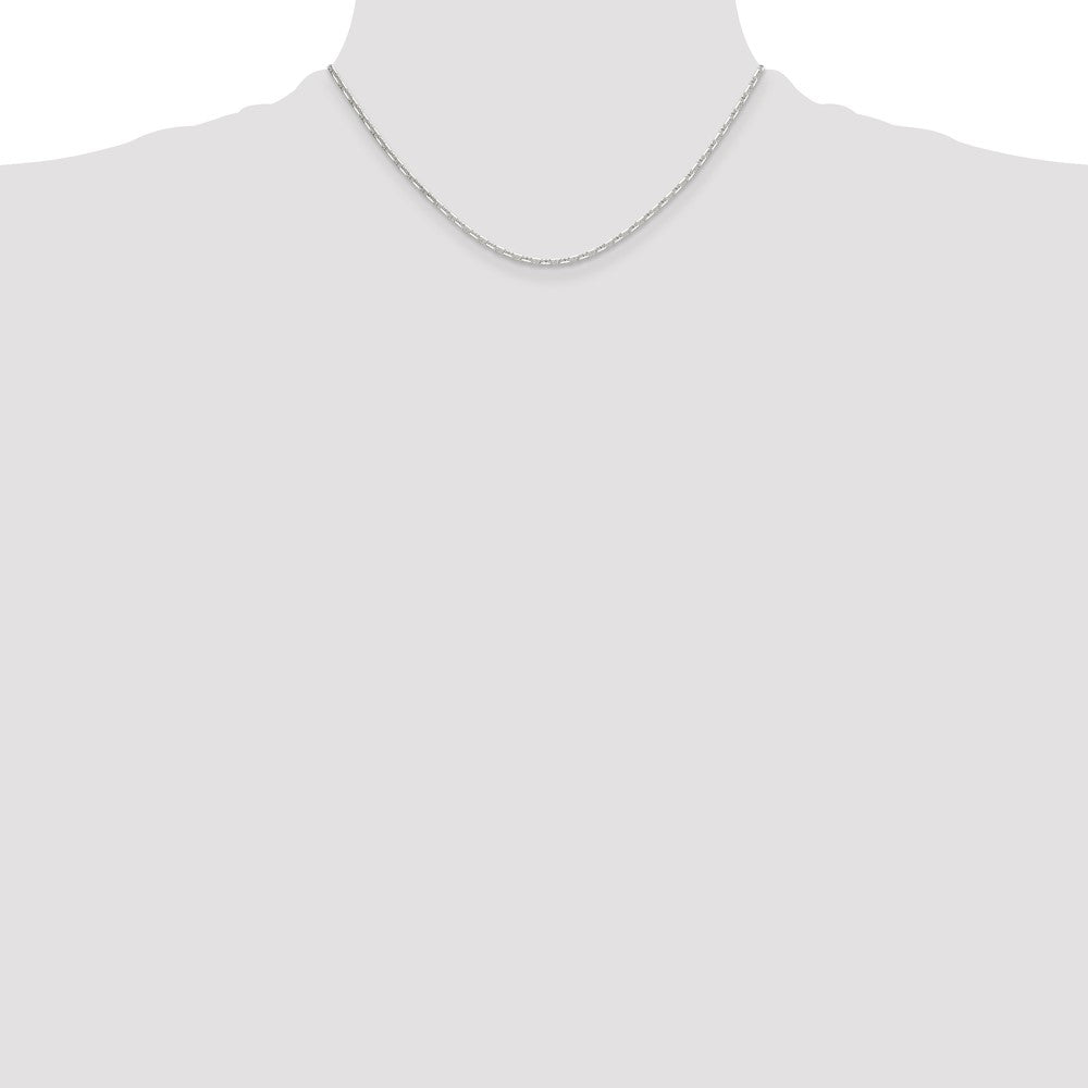 Sterling Silver Polished and D/C 2mm Marine Link Chain