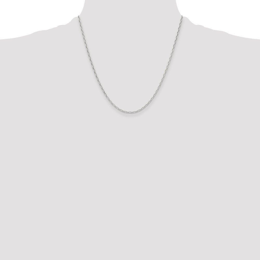 Sterling Silver Polished and D/C 2mm Marine Link Chain