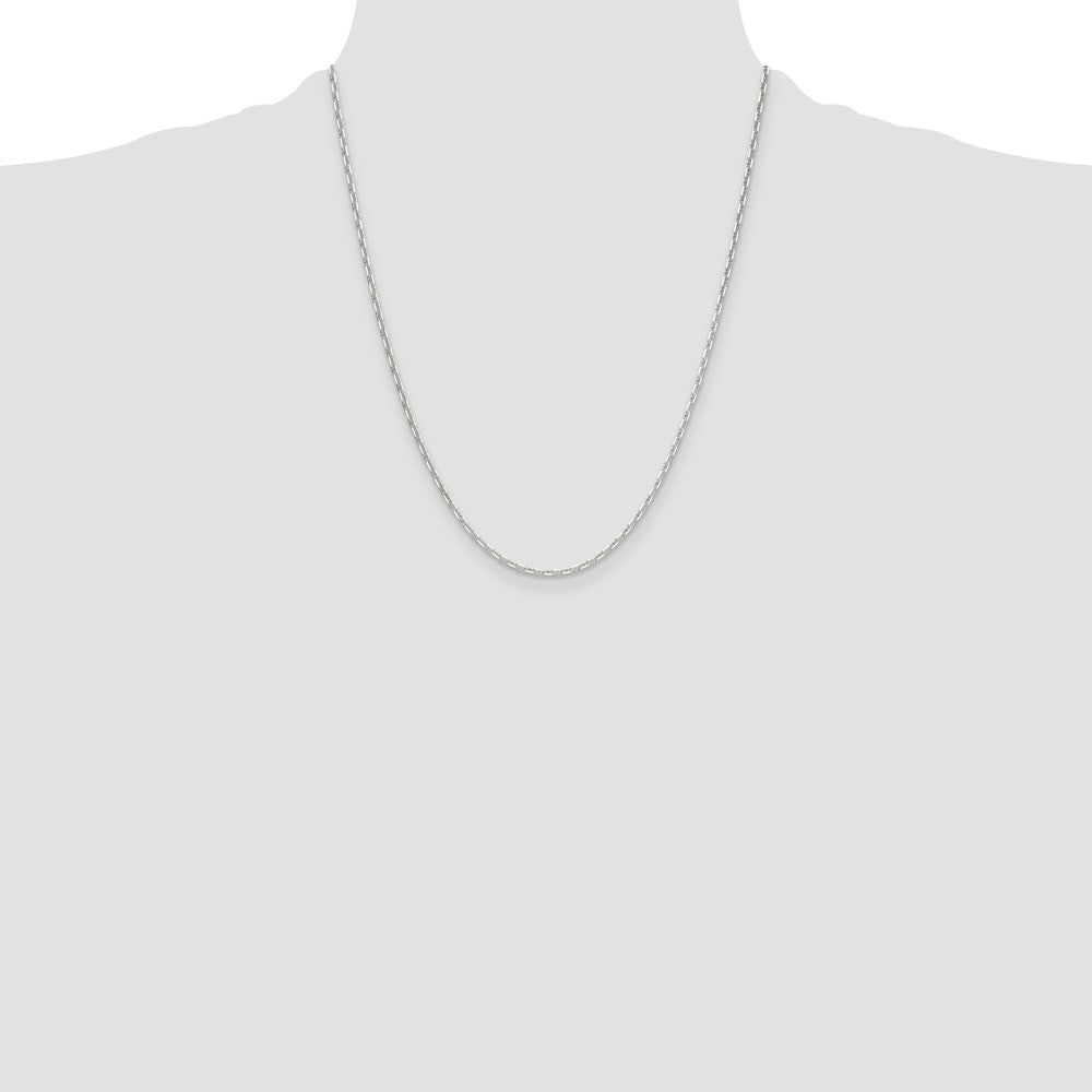 Sterling Silver Polished and D/C 2mm Marine Link Chain