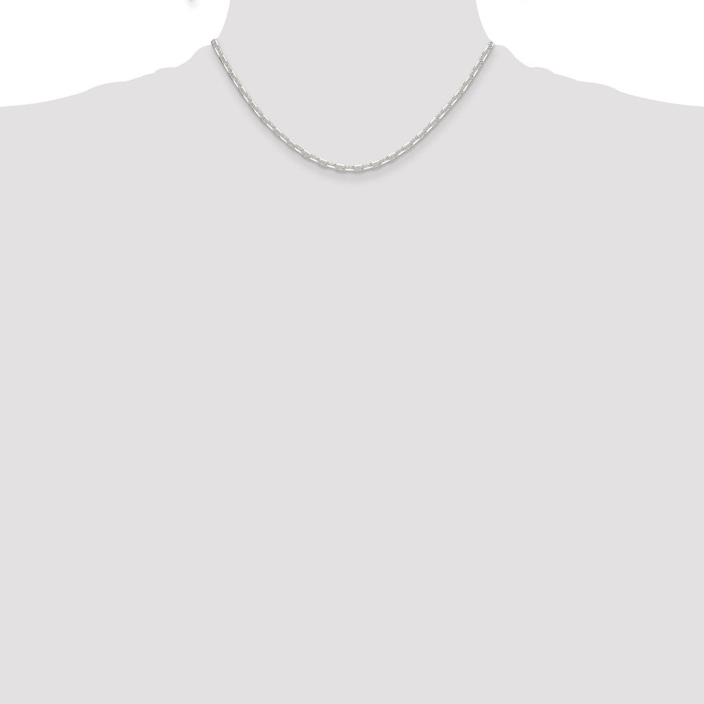 Sterling Silver Polished and D/C 3mm Marine Link Chain