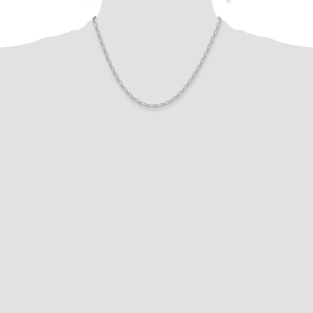 Sterling Silver Polished and D/C 3mm Marine Link Chain