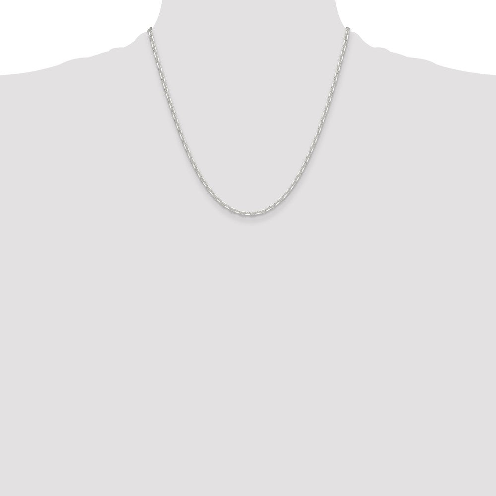 Sterling Silver Polished and D/C 3mm Marine Link Chain