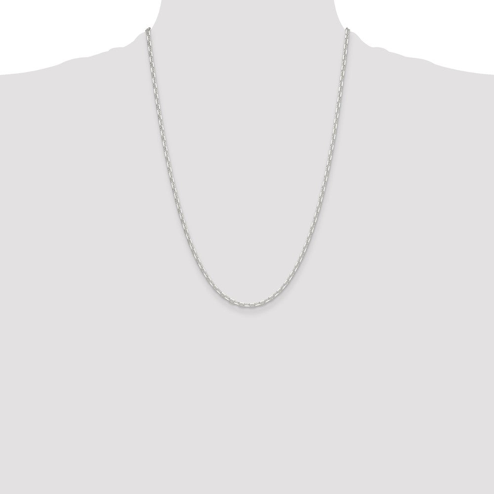 Sterling Silver Polished and D/C 3mm Marine Link Chain