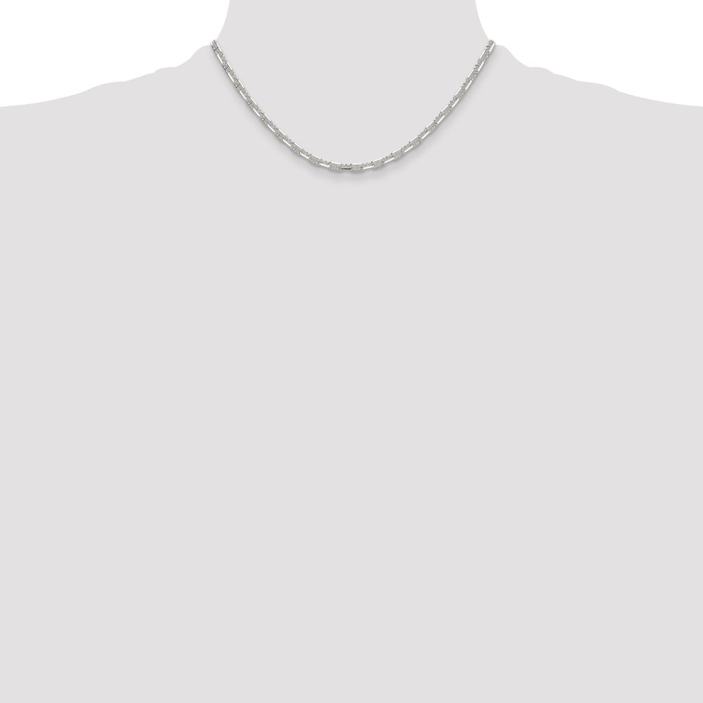 Sterling Silver Polished and D/C 3.75mm Marine Link Chain