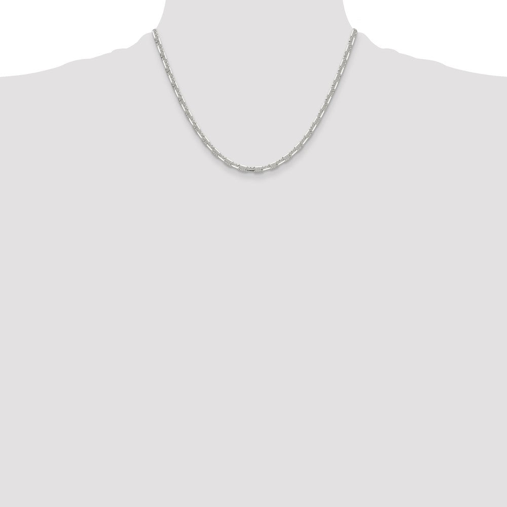 Sterling Silver Polished and D/C 3.75mm Marine Link Chain