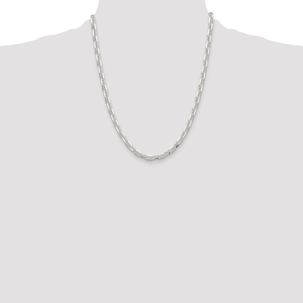 Sterling Silver Polished and D/C 5.75mm Marine Link Chain