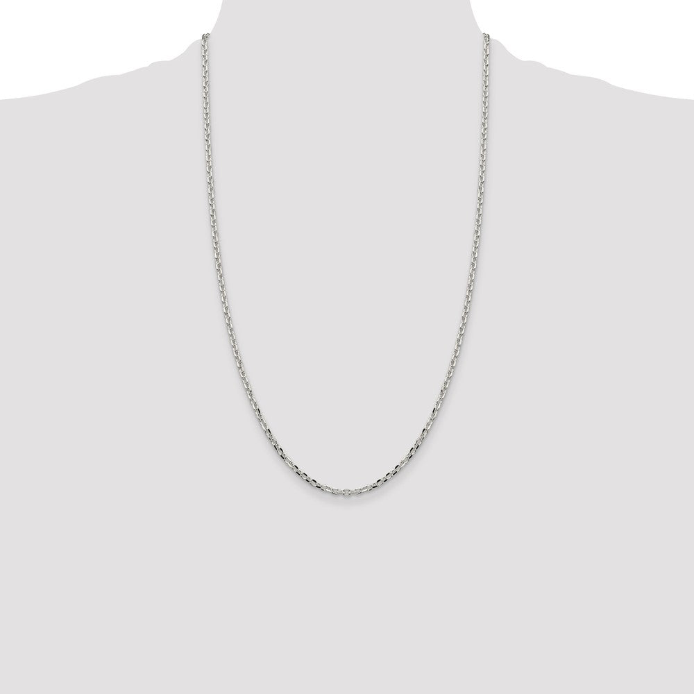 Sterling Silver 2.75mm Diamond-cut Forzantina Cable Chain