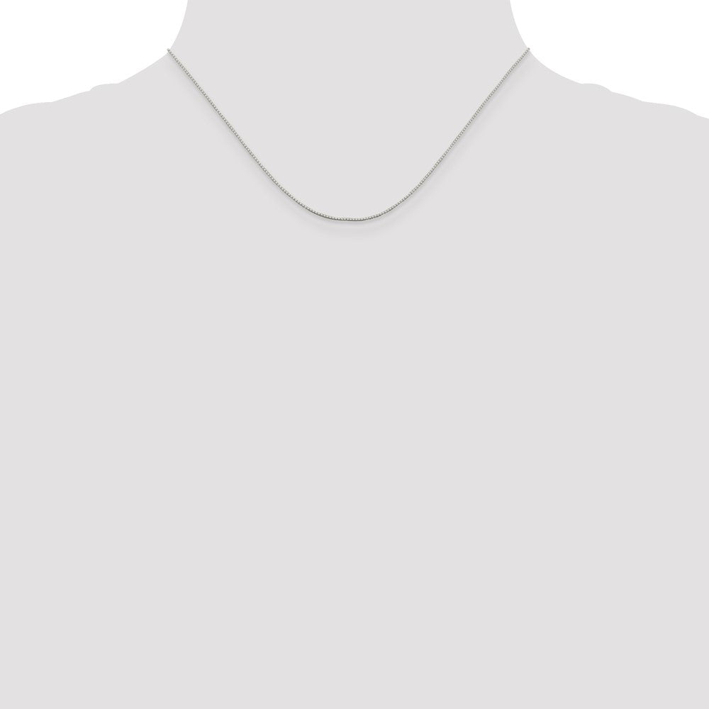 Sterling Silver Rhodium-plated .6mm Mirror Box Chain