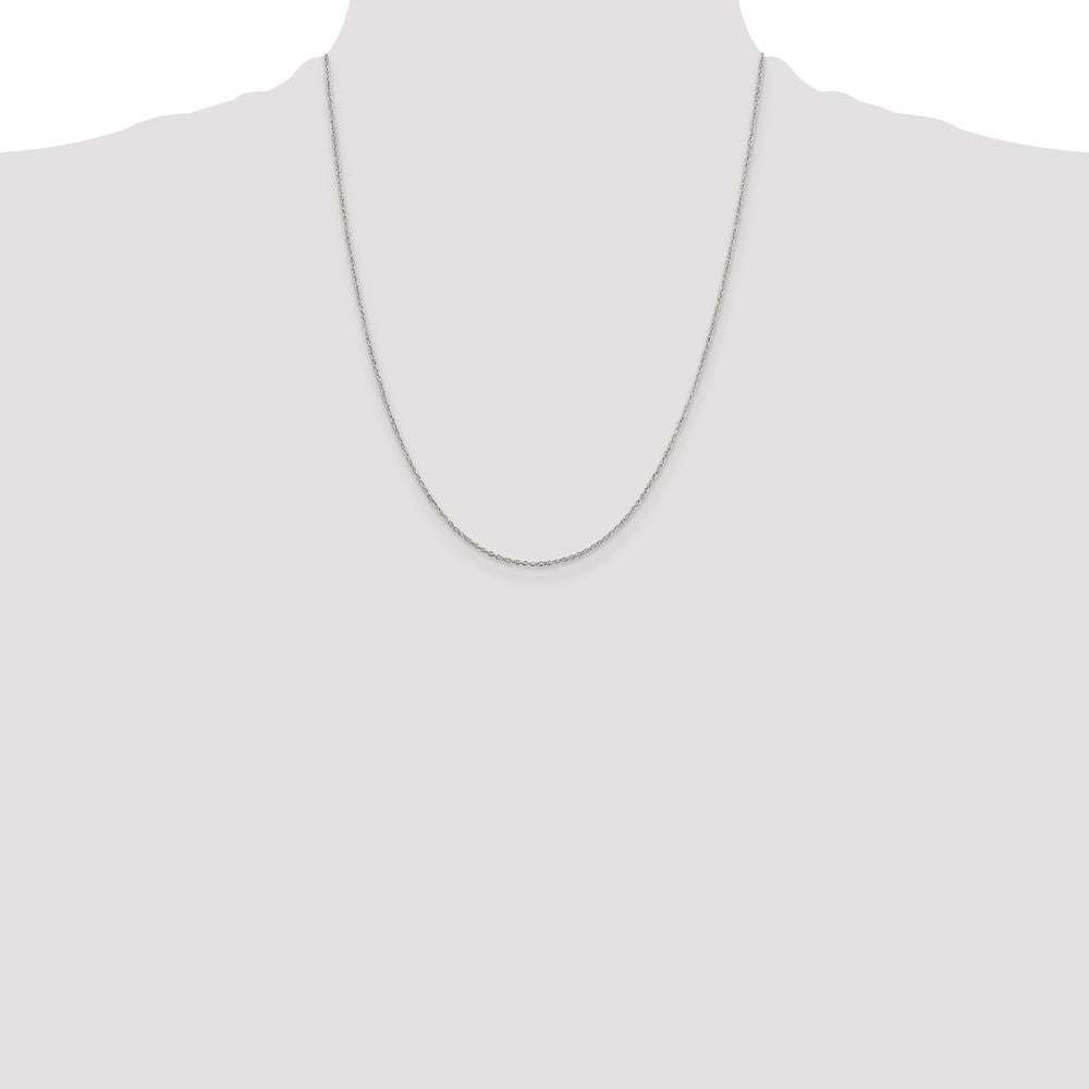 Sterling Silver Rhodium-plated 1.1mm Forzantina Cable Chain w/4in ext.