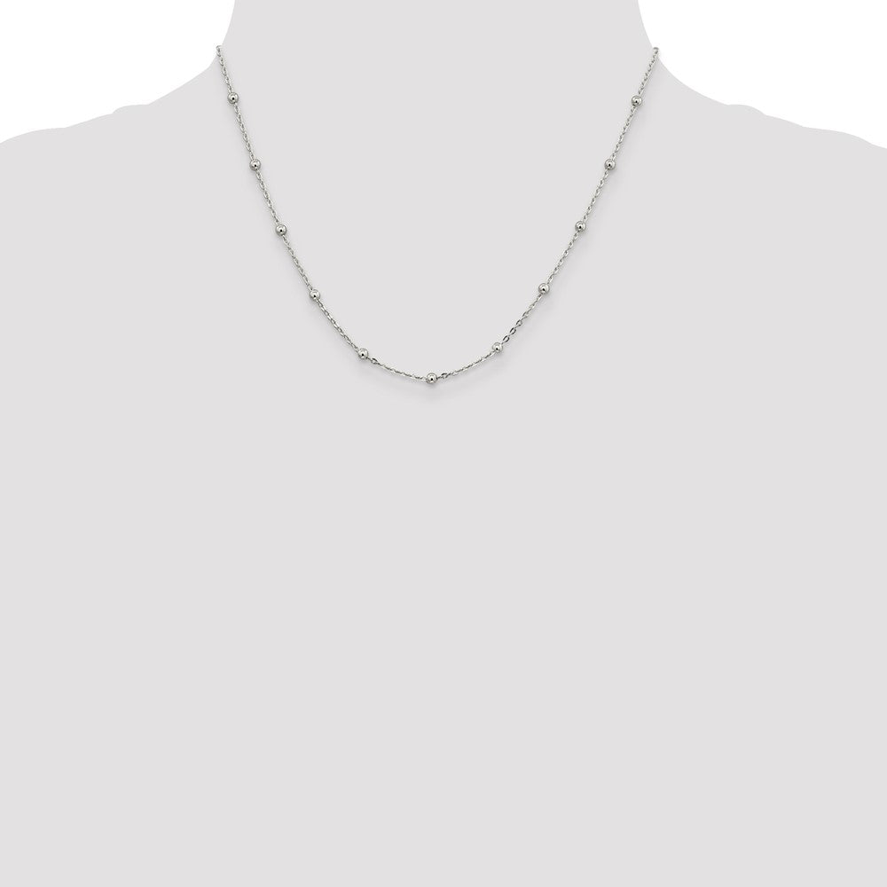 Sterling Silver 1.3mm Fancy Beaded Chain