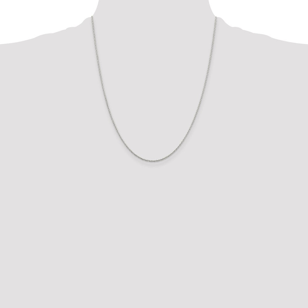 Sterling Silver 1.25mm Loose Rope Chain w/4in ext.