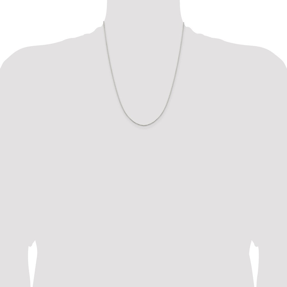 Sterling Silver 1mm Flat Link Cable Chain w/4in ext.