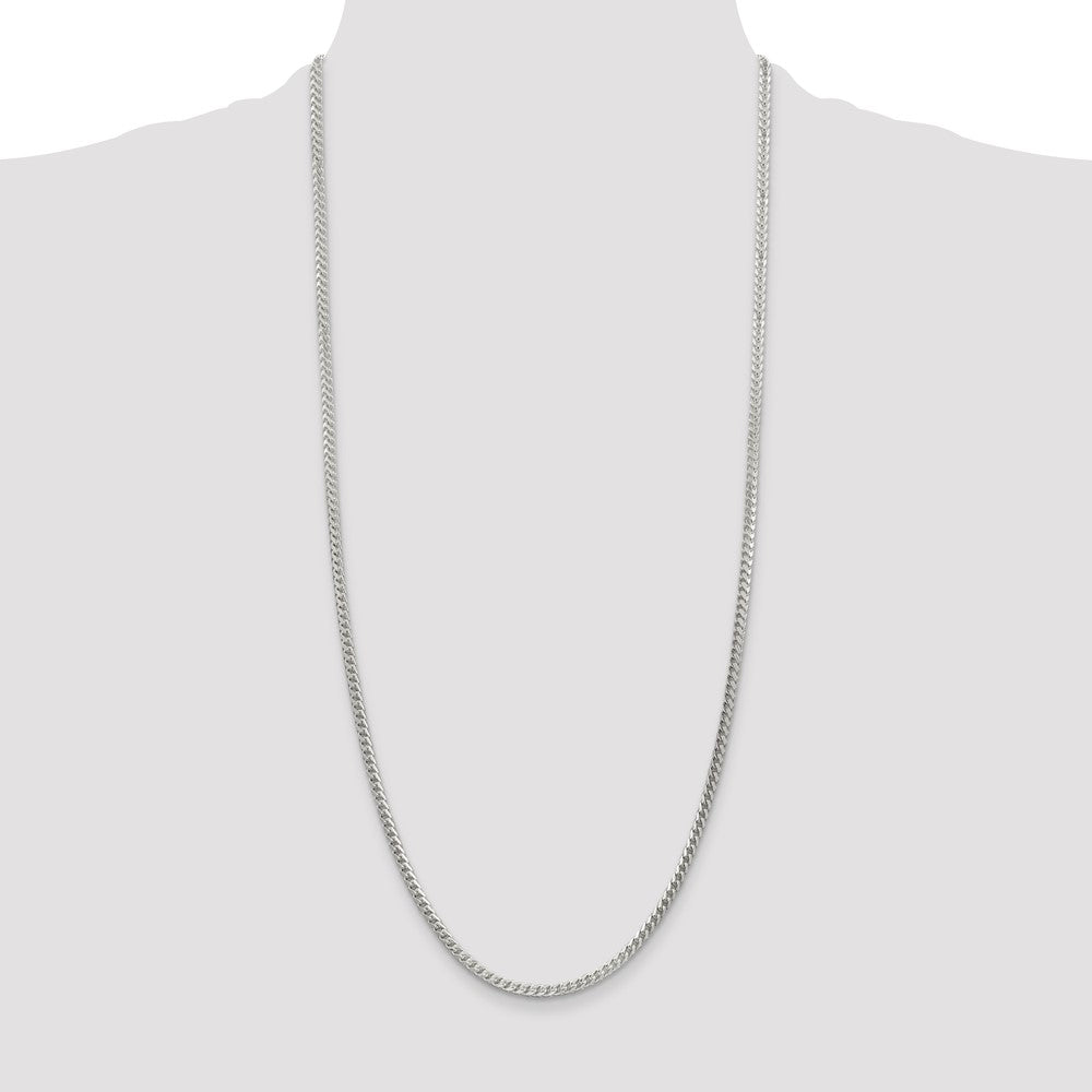 Sterling Silver 3.4mm D/C Square Franco Chain