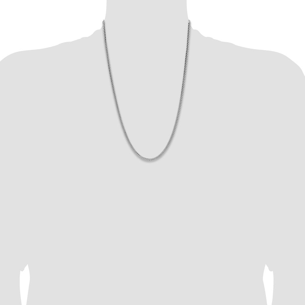 Sterling Silver Rhodium-plated 3.25mm Domed Curb Chain