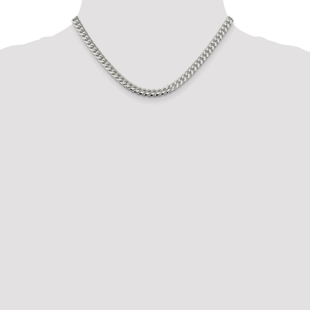 Sterling Silver 6mm Domed w/ Side D/C Curb Chain
