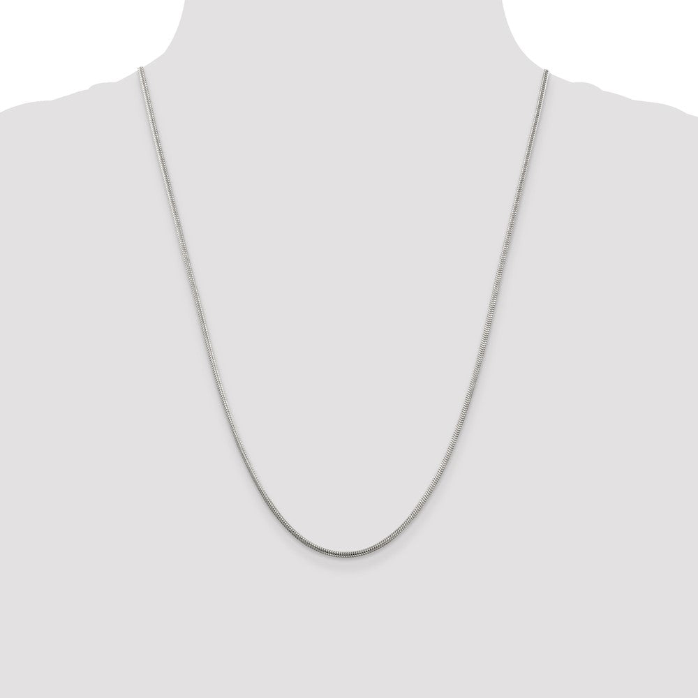 Sterling Silver 2mm Round Snake Chain