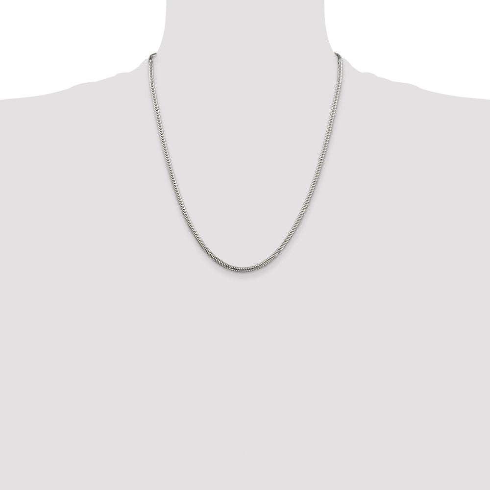 Sterling Silver 3mm Round Snake Chain