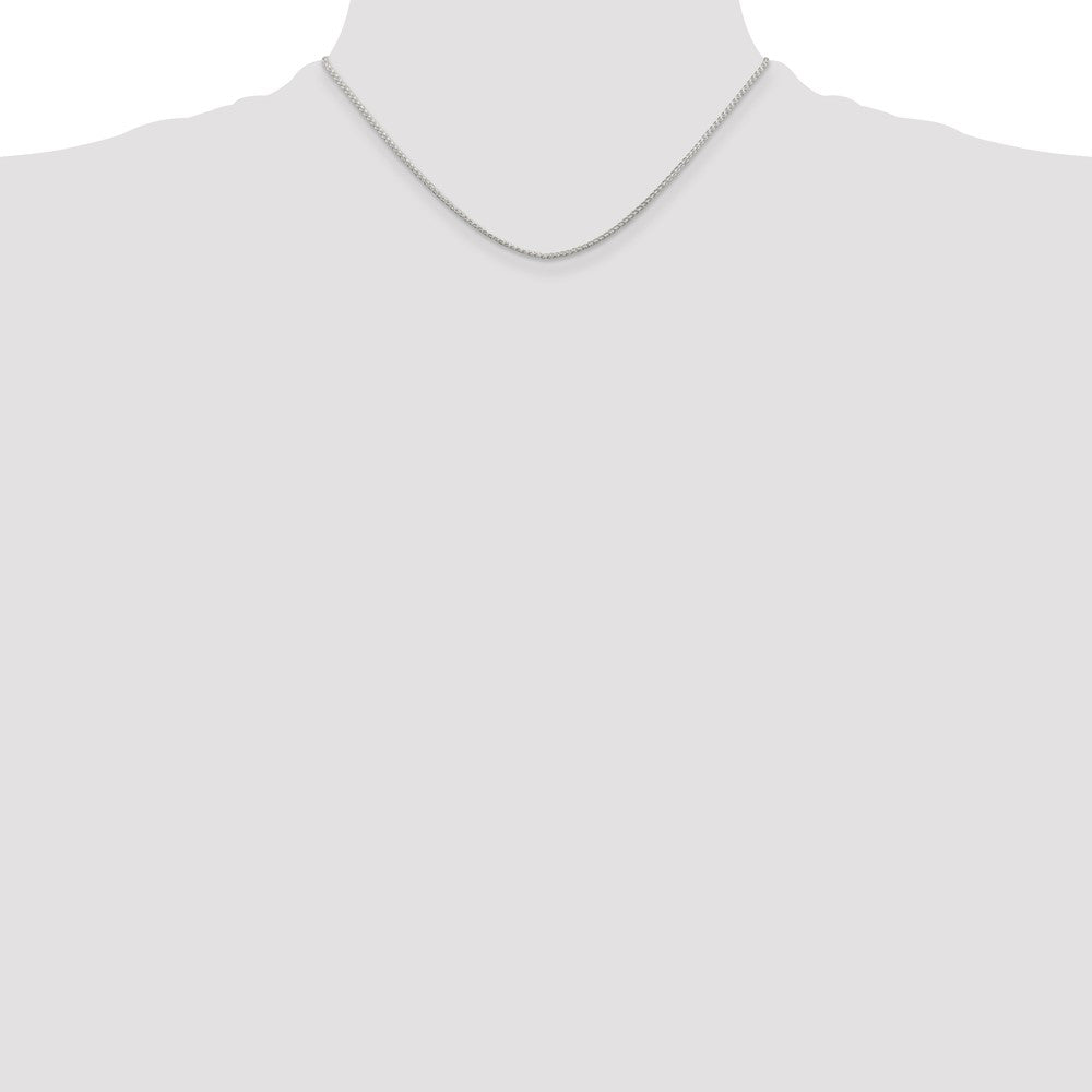 Sterling Silver Rhodium-plated 1.25mm Round Spiga Chain