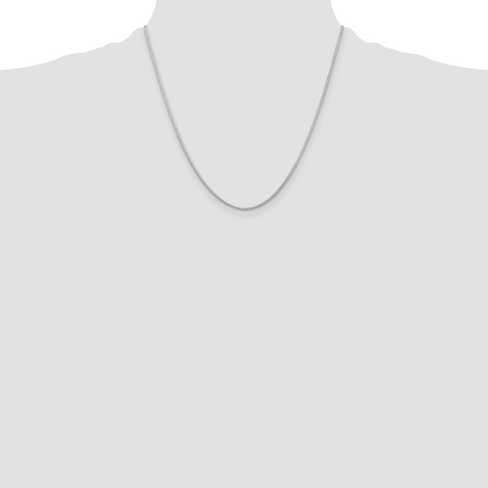 Sterling Silver Rhodium-plated 1.25mm Round Spiga Chain