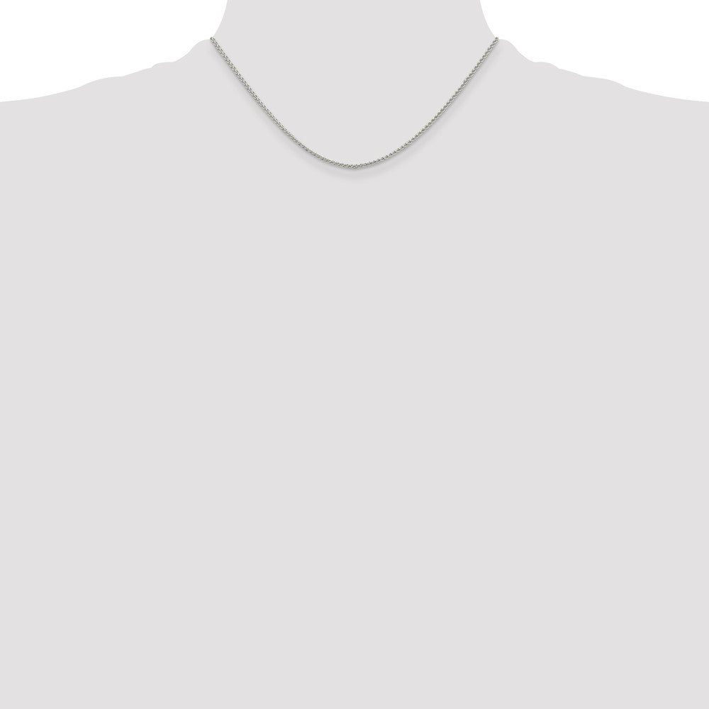 Sterling Silver Rhodium-plated 1.5mm Round Spiga Chain