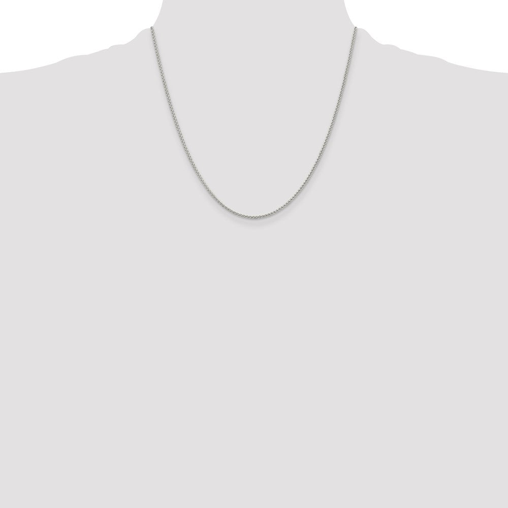 Sterling Silver Rhodium-plated 1.5mm Round Spiga Chain