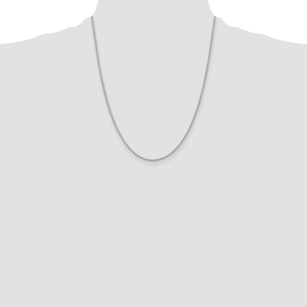 Sterling Silver Rhodium-plated 1.5mm Round Spiga Chain